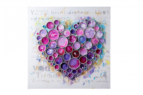 Varaluz Work Of Heart Fuchsia Mixed Media Wall Art Model: 4DWA0112