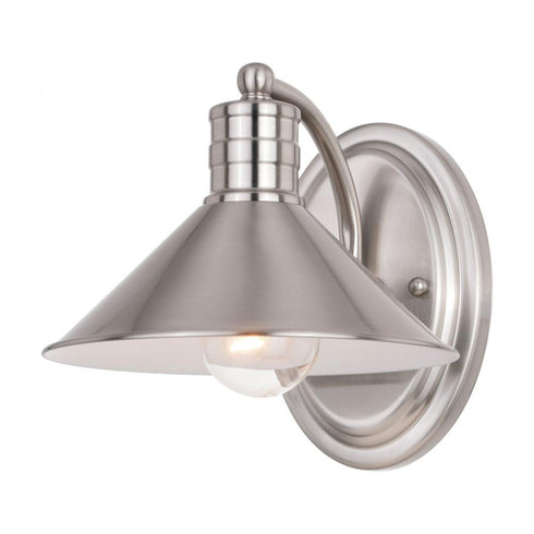 Vaxcel Akron 1 Light Vanity Satin Nickel And Matte Model: W0375
