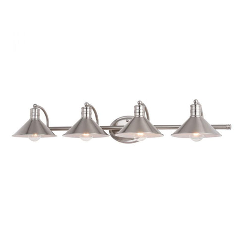 Vaxcel Akron 4 Light Vanity Satin Nickel And Matte Model: W0378