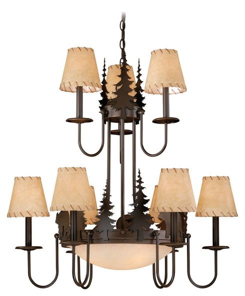 Vaxcel Bozeman 12 Light Chandelier Model: CH55709BBZ
