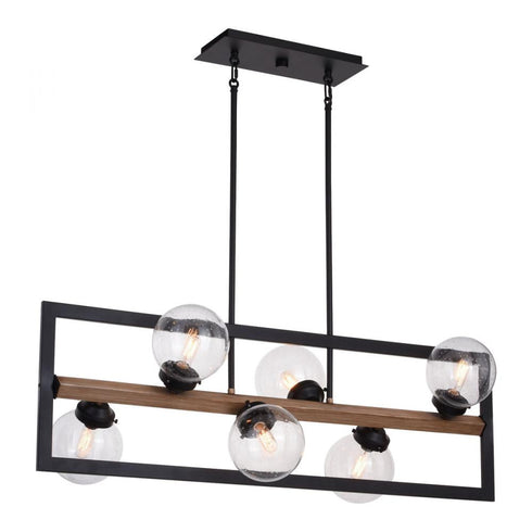 Vaxcel Bridgeview 38 In. 6 Light Linear Chandelier Model: H0257