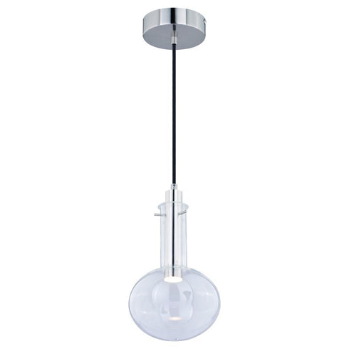 Vaxcel Bunsen 6.5 In LED Mini Pendant Satin Nickel Model: P0287