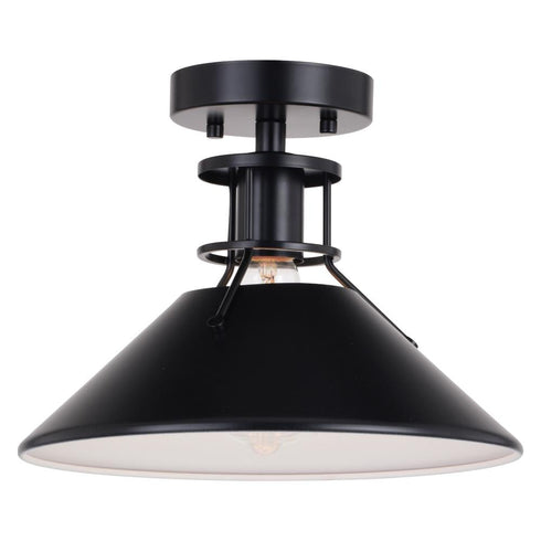 Vaxcel Canton 11.5 In. Semi Flush Mount Black And Model: C0270