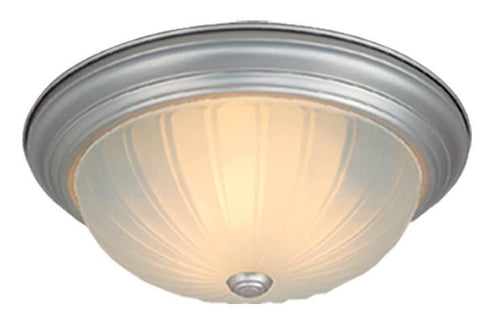 Vaxcel CC1753BN Flush Mount 13" Brushed Nickel w/Frosted Melon Glass