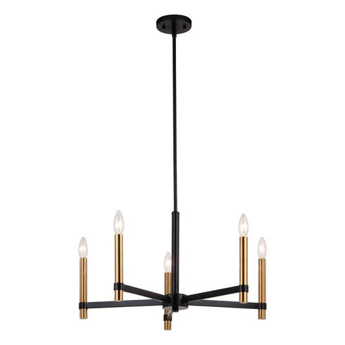 Vaxcel Damen 25 In. 5 Light Chandelier Matte Black Model: H0267