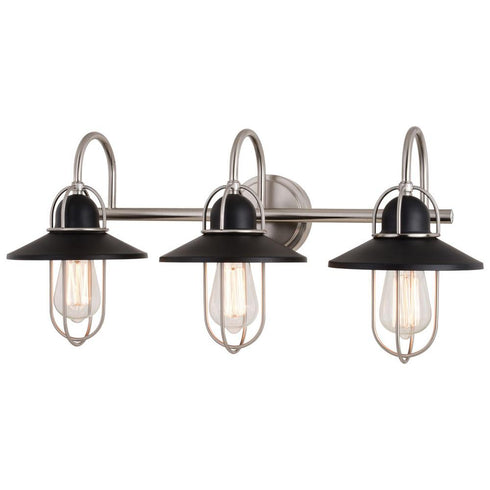 Vaxcel Galena 3 Light Vanity Matte Black And Satin Model: W0403