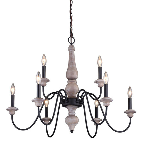 Vaxcel Georgetown 9 Light Chandelier Vintage Ash And Model: H0237
