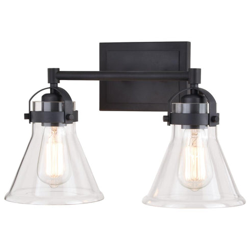 Vaxcel Mason 2 Light Vanity Charcoal Black Model: W0411