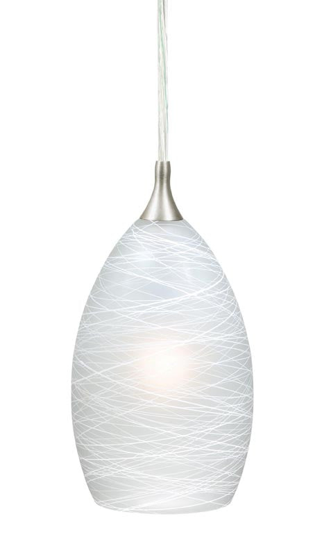 Vaxcel Milano 4-1/2 Inch Mini Pendant W/cocoon Glass Model: PD57111SN