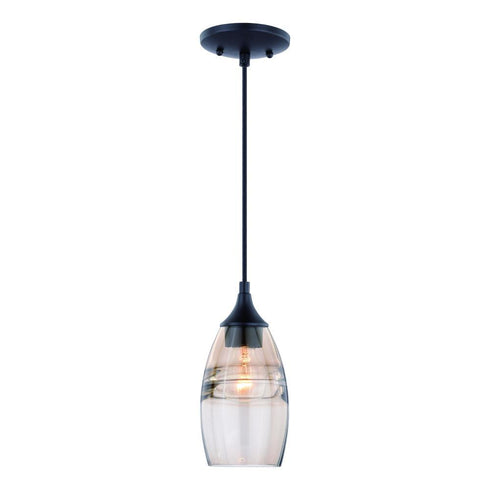 Vaxcel Milano 4.75 In Mini Pendant Amber Fog Glass Model: P0277
