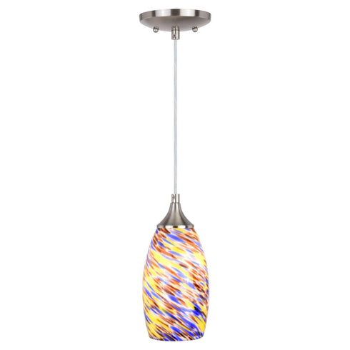 Vaxcel Milano 4.75 In. Mini Pendant Terra Tide Glass Model: P0385