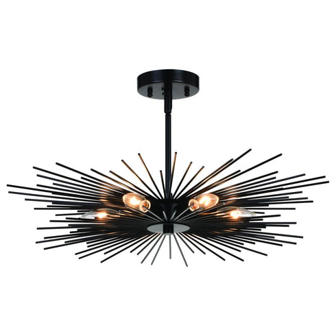 Vaxcel Nikko 24 In. 6 Light Semi Flush Mount Matte Model: C0256