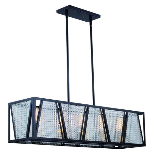 Vaxcel Oslo 5 Light Linear Chandelier Black And Model: H0224