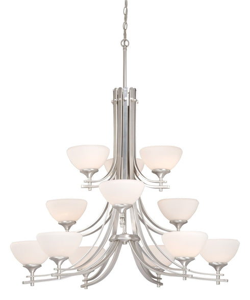 Vaxcel Sebring 12 Light Chandelier Brushed Nickel Model: SE-CHU012BN