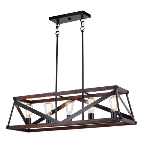 Vaxcel Wade 36 In. 5 Light Linear Chandelier Matte Model: H0268