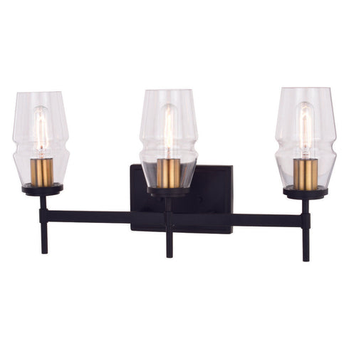 Vaxcel Warren 3 Light Vanity Light Matte Black And Model: W0393