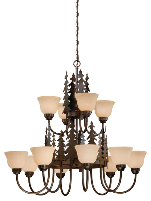 Vaxcel Yosemite 12 Light Chandelier Model: CH55512BBZ