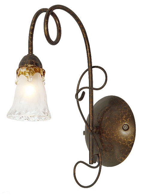 W126-1-109 Single Light Flower Glass Wall Sconce