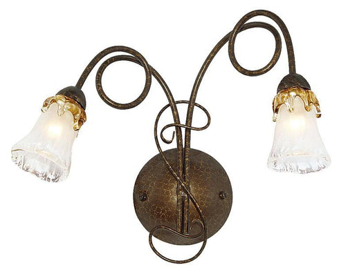 W126-2-109 2-Light Flower Glass Wall Sconce