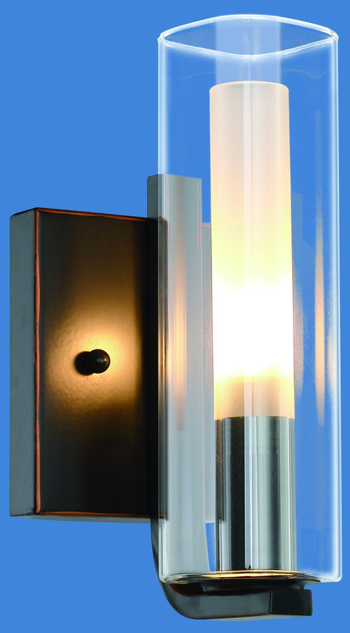 W221-1-193 Single Light Dark Bronze Sleek Wall Sconce