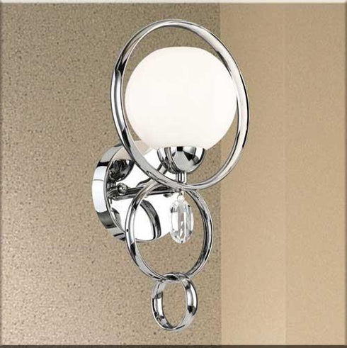 W300-1-CM Single Light Geometric Wall Sconce with Metal Rings