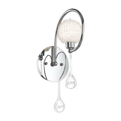 W312-1-CM Single Light Wall Sconce with Crystal Drop