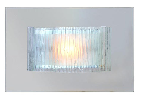 W65L-CM 16" wide Rippled Glass Wall Sconce