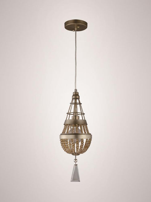 Zeev Lighting Arbelos 1 Light Down Mini Pendant Model: MP40008/1/PSG/CC