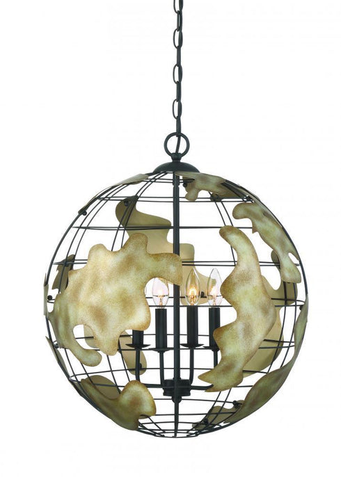 Zeev Lighting Atlas 4 Light Down Chandelier Model: CD10113/4/BK-RAS