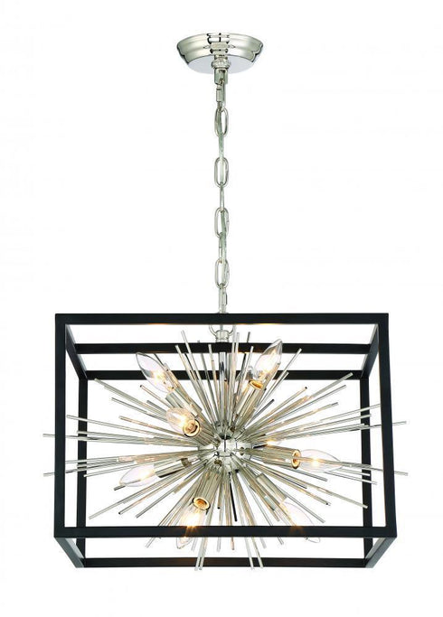 Zeev Lighting Burst 10 Light Chandelier Model: CD10222-10-PN+MBK