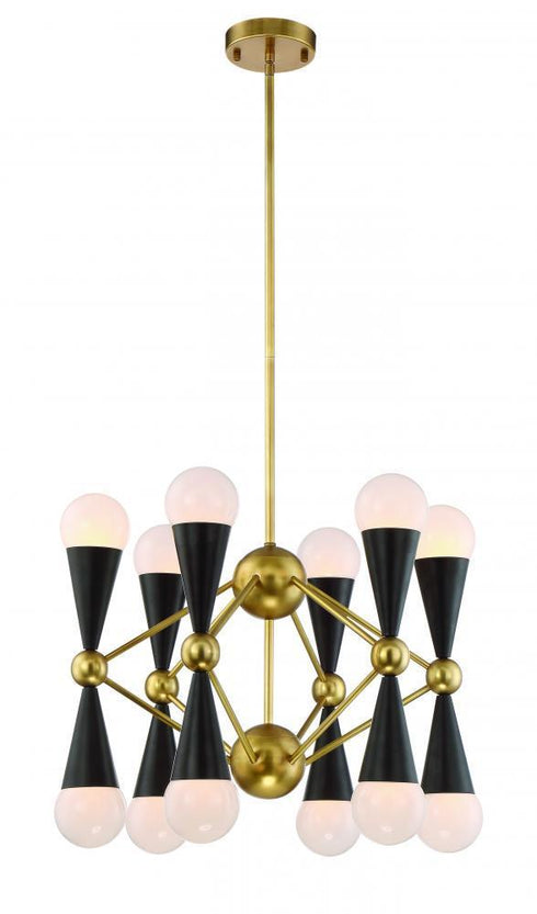 Zeev Lighting Crosby 1 Light Down Chandelier Model: CD10169-12-AGB+MBK