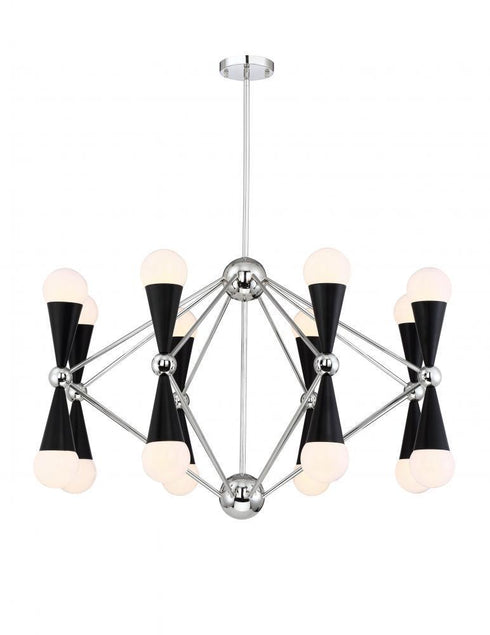 Zeev Lighting Crosby 0 Light Chandelier Model: CD10221-16-BLK+PN