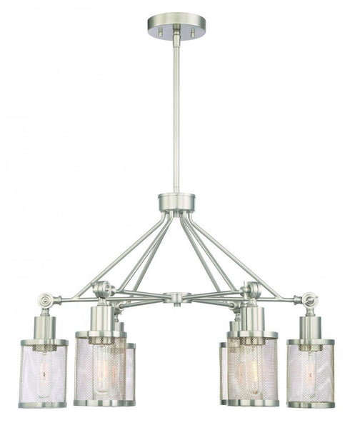 Zeev Lighting Geminus 1 Light Down Chandelier Model: CD10182-6-BN