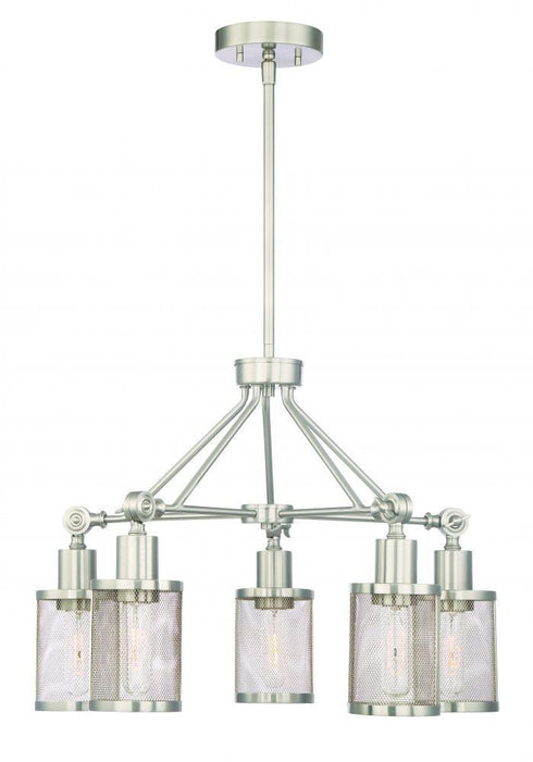 Zeev Lighting Geminus 1 Light Down Chandelier Model: CD10183-5-BN