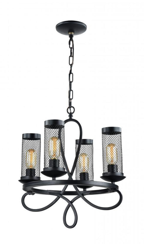 Zeev Lighting Kenosha 4 Light Up Chandelier Model: CD10110-4-RCBK