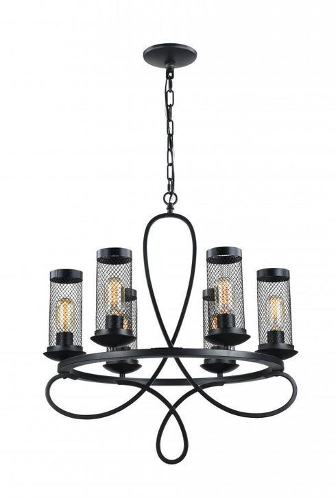 Zeev Lighting Kenosha 6 Light Up Chandelier Model: CD10111-6-RCBK