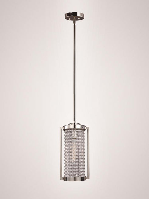 Zeev Lighting Metropolis 1 Light Down Mini Pendant Model: MP40014-1-PN