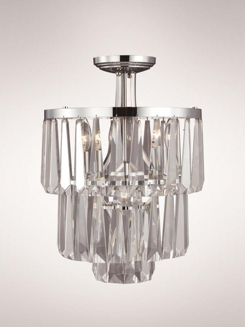 Zeev Lighting Raffinato 4 Light Semi Flush Mts. Model: SF50003/3+1/BP