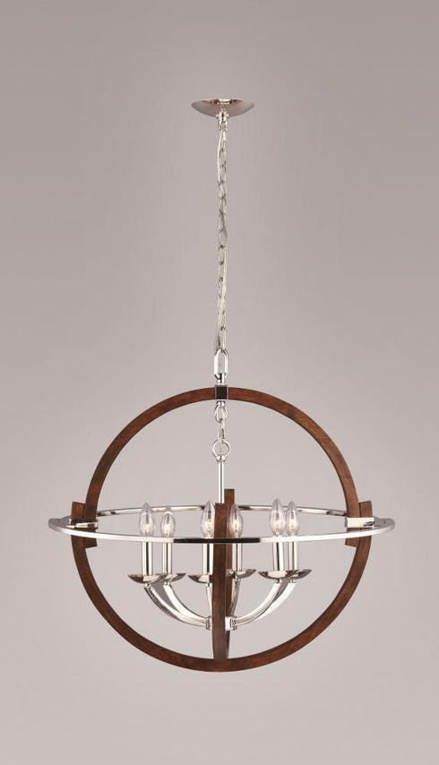 Zeev Lighting Solstice 6 Light Candle Chandelier Model: CD10075-6-PN-PW