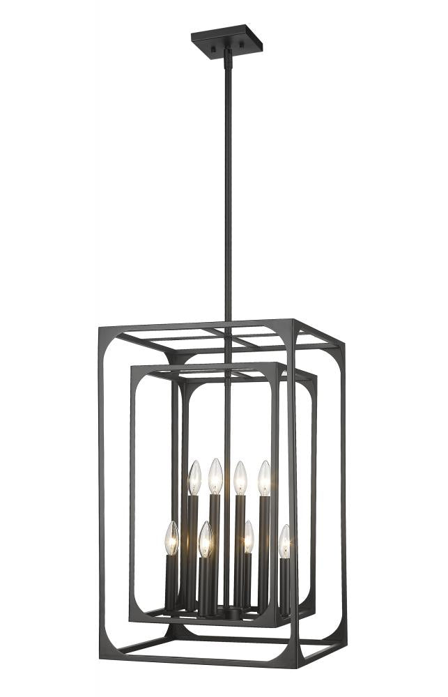 Z-Lite Easton 8 Light Chandelier in Matte Black Finish Model: 3038-8MB ...