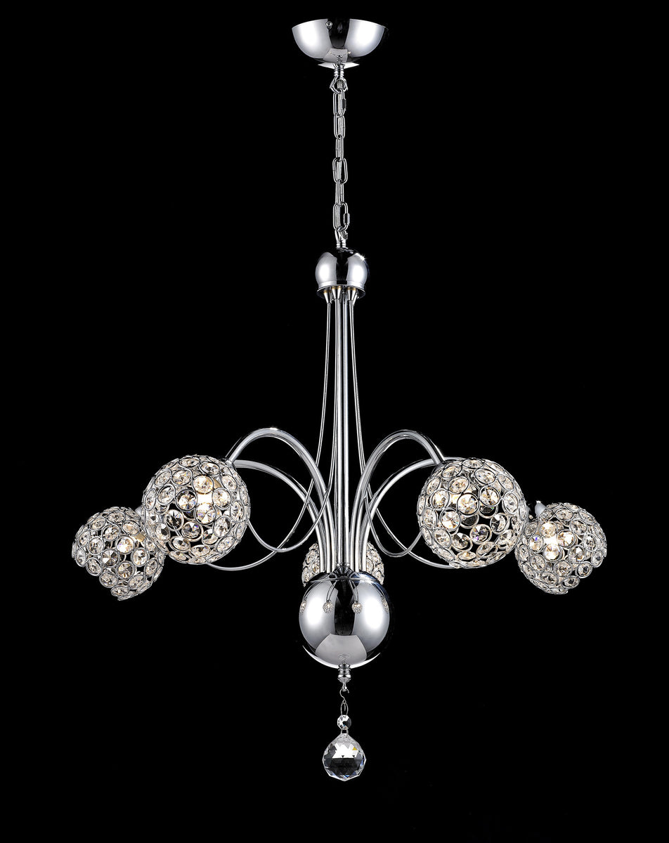 754 Lighting Originals Jewel Collection 5 Light Swirl Crystal Chandeli Lighting Originals